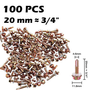 KEELAT 100 Pcs Self Drilling Self Tapping Screws Hexagon Head Wood Drill Screws 304 Stainless Steel Dovetail Screws
