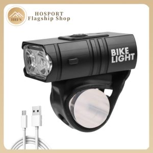 【HRFS】 10W LED Bicycle Light USB Rechargeable 800LM MTB Bike Front Lamp Rainproof for Night Cycling Lighting Living Lighting