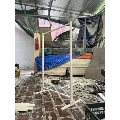 Sào Treo Quần Áo Gỗ Thông Kệ Treo Đồ Decor Studio Shop Thời Trang Lắp Ráp Dễ Dàng
