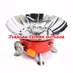 Kompor Kemping Kembang Outdoor Portable Windproof Anti Angin