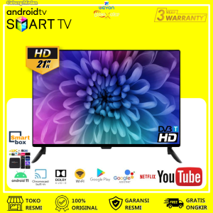 Ready Stock - New Smart Android TV LED 21 inch Garansi Resmi