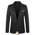 Blazer Men Slim Fit Casual Formal Business Suit Jacket Korean Style Long Sleeve One Button Wedding Tuxedos Coat. 