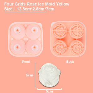 S&S Rose Ice Mold Silicone Ice mold 4/9 Holes Rose Flower Shape Ice Mould Reusable Ice Cube Tray Ice Cream Maker Tool