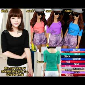 Femme Ols- Kaos Oblong Spandek Rayon Cewek 01 Atasan Wanita