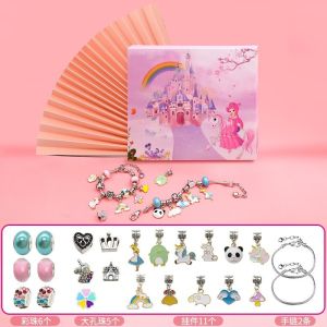 Charm Bracelet Making Kit DIY Beaded Jewelry Craft Set with Storage Box Educational Toy Birthday Gift