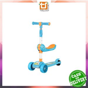 OFM-M290 Mainan Anak Skuter Otoped Sepeda Duduk 3 Roda 2in1 Ada Musik Lagu Lampu Scooter Anak roda nyala