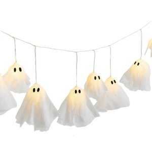 Ghostly Lamp String Ornament Halloween Ghostly Light Hanging Decoration for Garden Porch Holiday Party Centerpieces