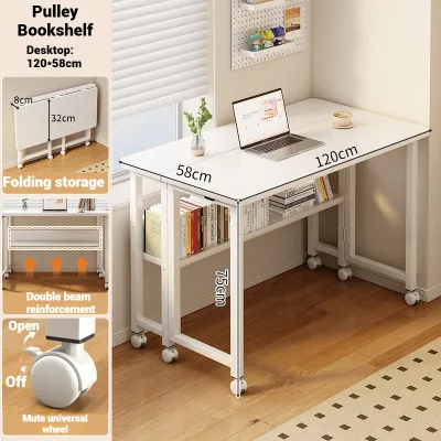 LALA Foldable Table Study Mobile Desk Home Computer Desk Bedside Table Bedroom Simple Workbench Meja bimbit Jadual Folding Meja komputer rumah可移动翻折学习桌