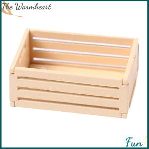 【The Warmheart】 1:12 Dollhouse Mini Fruit Basket Fruit Wooden Frame Storage Box Storage Frame Basket Toy Accessories Model Miniature Scene Decor