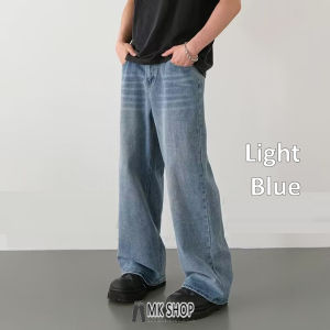 Korean Casual Loose Straight Jeans Men Denim Buggy Jeans Seluar jeans longgar lelaki [1099]