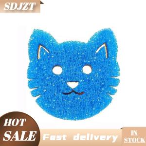 SDJZT Mèo Mặt Miếng Bọt Biển Hai Lớp Nhiệt Độ Nhạy Cảm Cho Rửa Các Món ĂN Nồi Chảo Trong Nhà Bếp Thiết lập