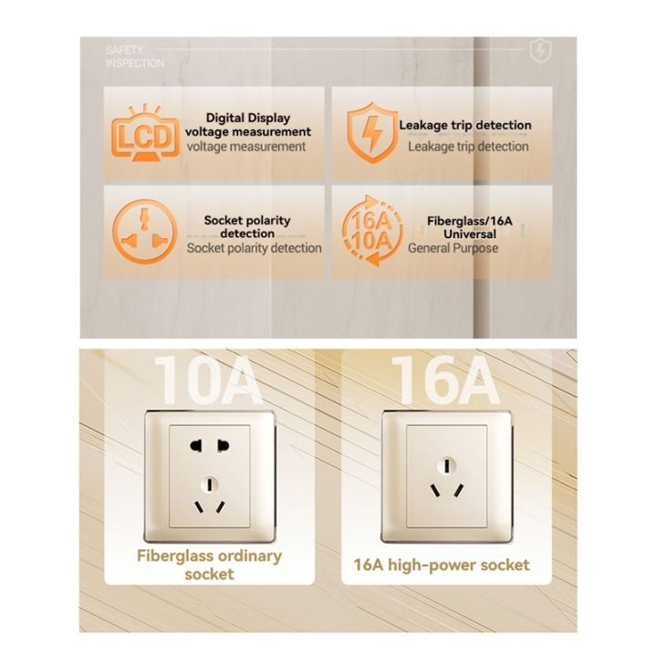 AC28 Socket Tester with LCD Display - Voltage and Phase Meter for US ...