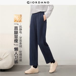 Giordano Women Seam detail cuff elastic waist sweatpants Free Shipping 05416856