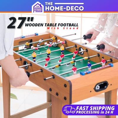 27 Inch Wooden Table Football Game With Stand Foosball Soccer Table Game Arcade Room Playfield Indoo