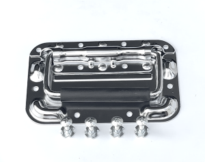 มือจับ มือจับสปริงเบ้าลอย ชุบโครเมียม +น๊อตM5x20mm+tnutM5 4 ชุด อุปกรณ์แร็ค รุ่นไม่เจาะไม้ แร็คเครื่องเสียง กล่องใส่อุปกรณ์ อุปกรณ็กล่อง