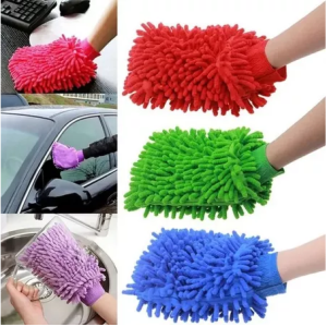 DOUBLE-SIDE MICROFIBER CLEANING GLOVES SOFT CHENILLE CAR BODY WASHING TOWELS DUSTER AUTO CARE GLOVES