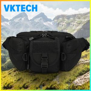 Vktech Multipurpose Fishing Tackle Waist Bag Nylon Portable Outdoor Sports Waist Pack Waterproof for Camping Hiking Traveling Running