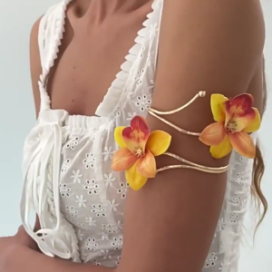 กำไลเหล็กลายดอกไม้ไข่หรูหราปรับได้สำหรับข้อมือสวมใส่สบายเหมาะกับเครื่องแต่งกายหลากหลายสไตล์