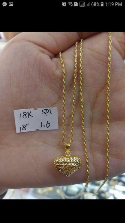 Lazada 18k sale gold necklace