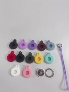 AirTag Holder With 1 set films Soft Silicone AirTag case AirTag Keychain Accessories Keys Pet Collars Silicone Case For Airtag Locator Tracker Anti-lost Device Cat