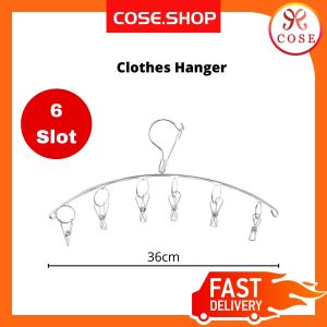 COSE Stainless Steel Clothes Hanger Anti Wind 6/20 Clips Hanger Baju Penyidai Baju Penyangkut Baju Sidai Baju 晾衣架晒衣架子衣吊