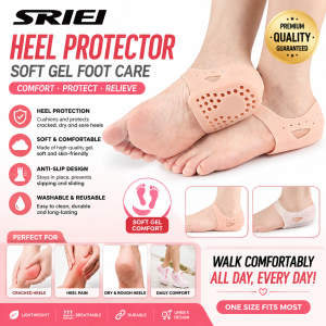 SRIEI 1Pair Silicone Anti-Crack Heel Cover Heel Pain Anti-Crack Men and Womens White Socks Dry Crack Foot Protector
