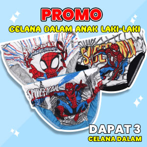 Celana Dalam Anak Laki Karakter Cowok Spiderman CD Underwear Katun Sempak Kancut Halus Lembut Flozy