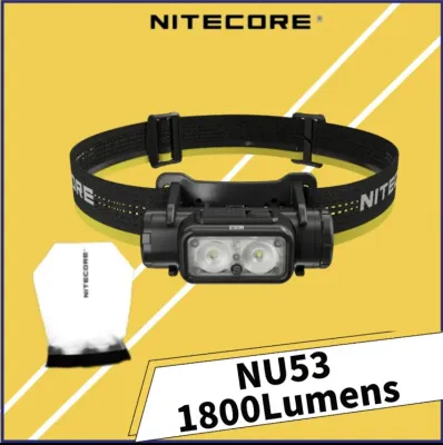 NITECORE NU53 ไฟหน้าแบบชาร์จไฟได้ 1800Lumens 8 x NiteLab UHE LEDs แบตเตอรี่ 6000mAh ในตัวสำหรับเดินป่า วิ่ง Trail
