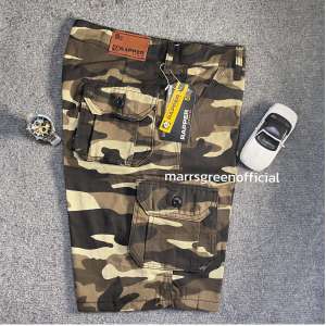 Celana Cargo Pendek Pria Motif Loreng Army [27-44] Jumbo Bahan Kanvas CPD05A