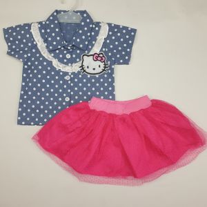 Setelan Anak Perempuan Terbaru Kemeja Rok Anak Cewek 442