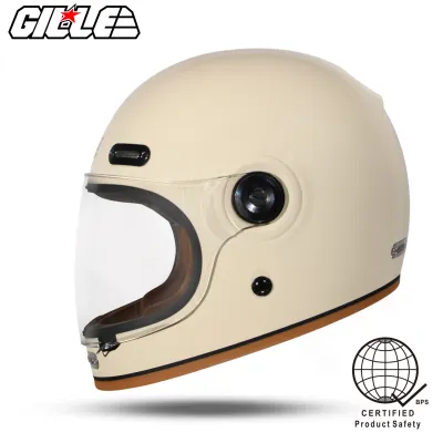 GILLE FF898 ATAVISTIC Plain Single Visor Retro Full Face Motorcycle Helmet