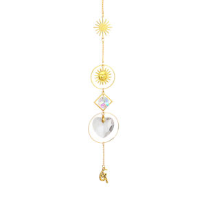 【New Arrival】 1/5pcs Hanging Moon Sun Heart Ball Light Catcher Crystal Outdoor Wall Wind Chime