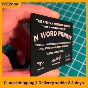 【Local shipping】 N Word Permit Gag Novelty Parody Card For Social Commentary Funny Satirical Prank Gift For Friends Colleagues And Family