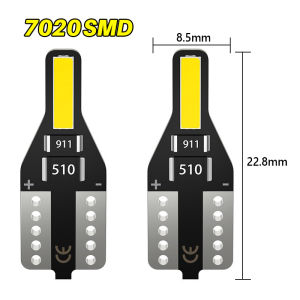 2Pcs T10 W5W Led Bulb 168 194 Car Reading Lamp Interior Trunk Lamp 12V 6000K White