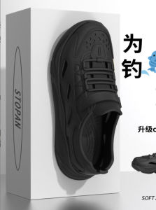 Free Shipping MenS Summer Outdoor Clogs New Thick-Soled Height-Increasing Breathable Beach Sandals Driving EVA Slippers For Men