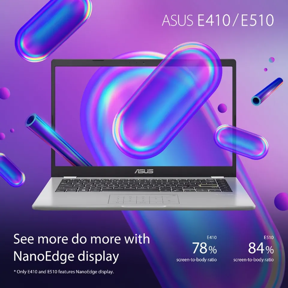 ASUS VivoBook Go E410K (Blue/White/Pink) Laptop Intel Celeron