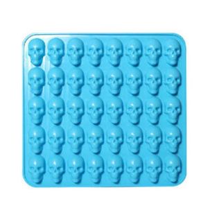WANGCAI 3D Skull Silicone Mold Reusable 2 colors Skeleton Head Mold Epoxy Resin 40 Cells Skeleton Head Mould Halloween