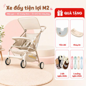 Xe Đẩy Em Bé MiniBear Gấp Gọn 1 Tay Xe Đẩy Du Lịch Cho Bé 3.4kg Có Mái Che Khay Ăn Ngả Nằm