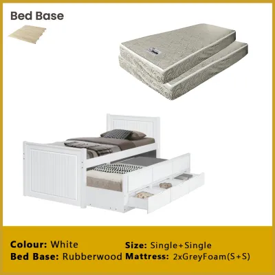 Living Mall Nommi Single / Super Single Pull-Out Bed Frame with Drawers