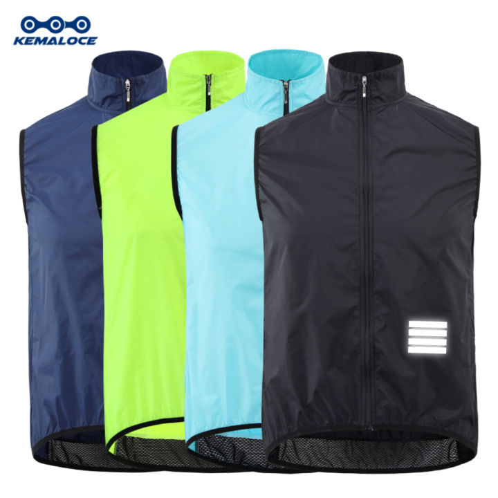 KEMALOCE Cycling Wind Vest Wind Men 2023 Black/Yellow/Navy Blue