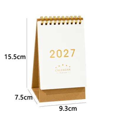 IWFRVU SHOP Multi-function 2027 Desk Calendar Monthly Layout Standing Desktop Paper Calendar Fashion Coil Calendar Home Office