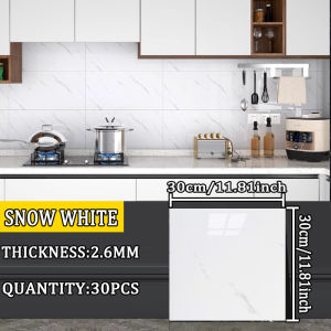 20PCS 30x60cm PVC 3D Marble Wallpaper Wall stickers Vinyl Tiles For Kitchen Venyl Tiles Sticker Waterproof