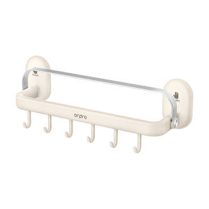SyokSyok Orpdro Rak Tuala Cawan Penyedut dengan Reka Bentuk Flip untuk Penyimpanan Bilik Mandi Rak Penyimpanan Aluminium Ruang Angkasa Suction Cup Towel Rack with Flip Design for Bathroom Storage Space Aluminum Wall-mounted Storage Shelf