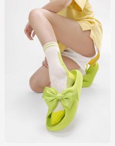 Dép quai ngang nữ phối nơ chéo kiểu dáng Dép đế bánh mì phong cách ulzzang hàn quốc dễ thương BM-02 Mây s House