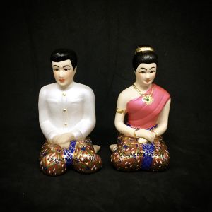 ตุ๊กตาตั้งศาล ชายหญิง เบญจรงค์ - ตุ๊กตาแก้บน ตั้งศาล ชายหญิง เบญจแนวโน้ม 3 ประเภท