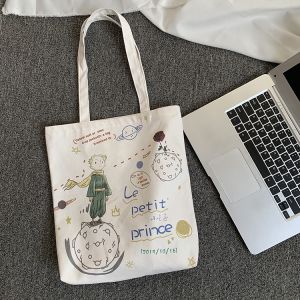 [Shopfascinant] canvas tote bag shoulder bag Le Petit Prince little Prince commemorative little Prince commemorative canvas bag canvas bag shoulder bag shopping bag leisure Artisti