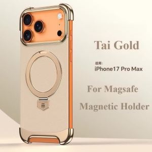 Luxury Art Frame Synthetic Leather Pivot Case For iPhone 17 17Air 16 15 14 13 Pro Max Strong Magnetic Holder Stand PC Back Cover