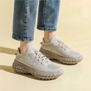 Stretchable knitted material sneaker shoes