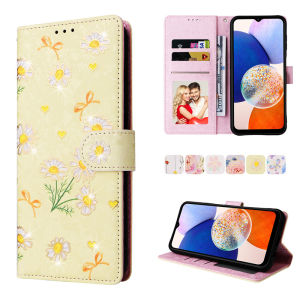 Luxury Casing For Samsung Galaxy A56 5G A26 A36 A16 A06 S25 Ultra A55 A35 A15 A25 5G S24 Ultra A04s S24 Plus M13 5G S24 FE M13 4G Flowers Butterly Wallet Leather Flip Cover Case