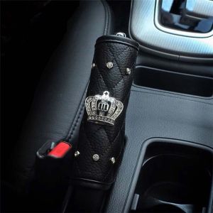 ED สากล ส่องแสง คริสตัล อุปกรณ์ตกแต่งรถยนต์ มงกุฎเพชร ที่หุ้มเข็มขัดนิรภัยรถยนต์ ฝาครอบเบรคมือ ฝาครอบหัวคันเกียร์ ตกแต่งภายในรถยนต์